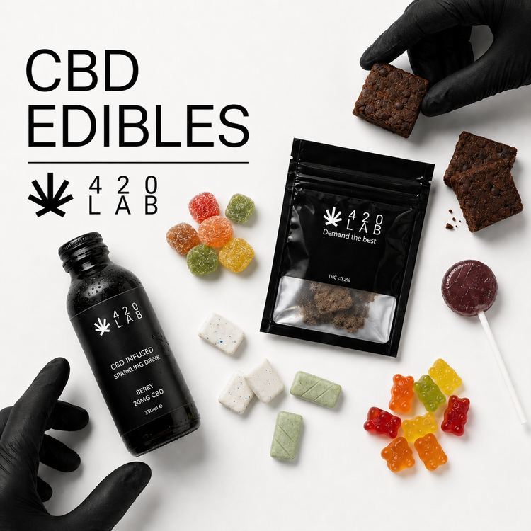 Édibles et boissons CBD wholesale 420LAB - gummies, chocolats, infusions et boissons B2B Europe
